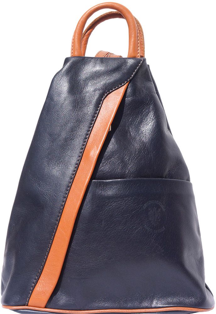 Γυναικειο Δερματινο Backpack Vanna Firenze Leather 2061 Σκουρο Μπλε/Μπεζ 60178197