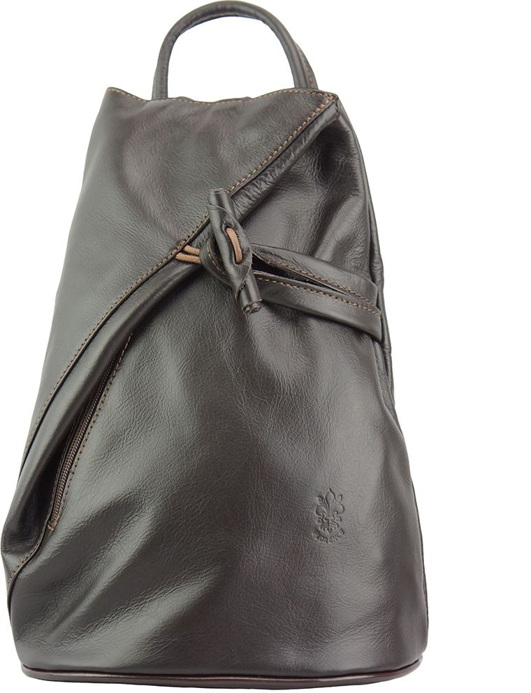 Δερμάτινη Τσάντα Πλάτης Fiorella Firenze Leather 2062 Σκουρο Καφε