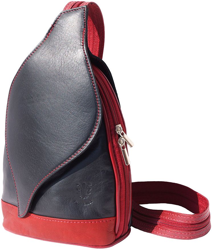 Δερμάτινη Τσάντα Πλάτης Foglia Firenze Leather 2015 Μαύρο/Κόκκινο