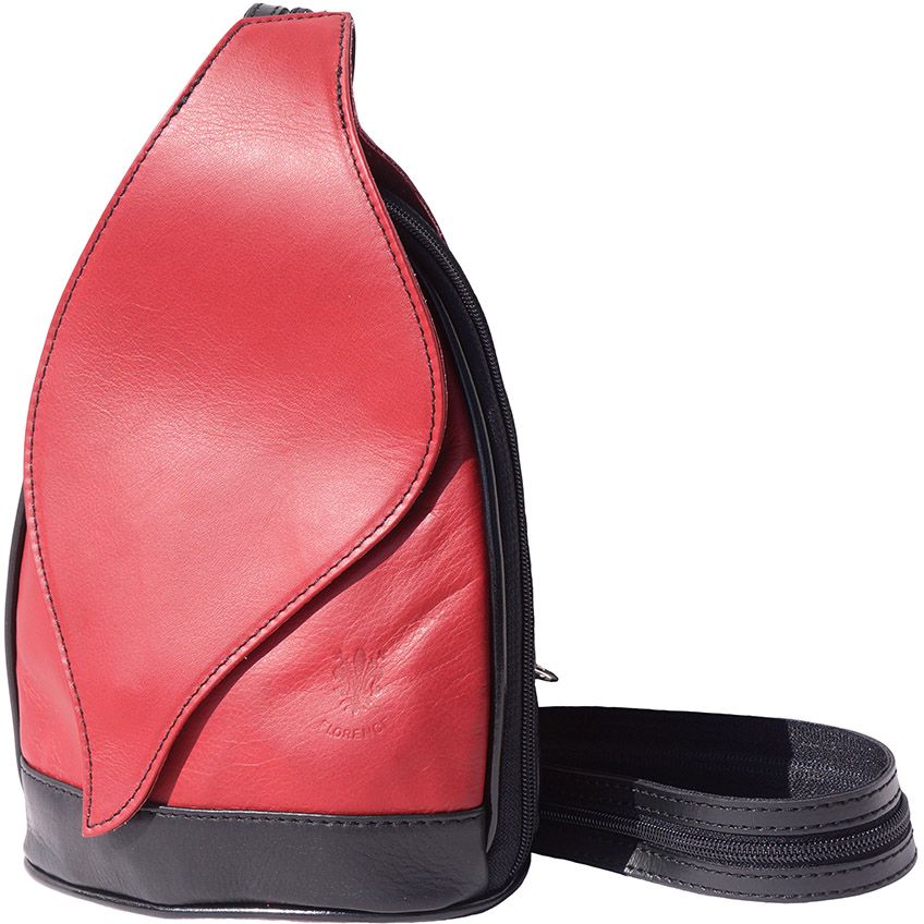 Δερμάτινη Τσάντα Πλάτης Foglia Firenze Leather 2015 Κόκκινο/Μαύρο