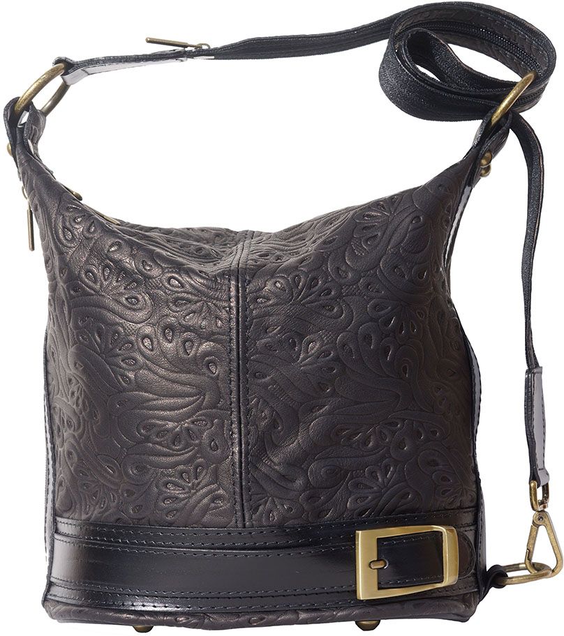 Δερμάτινη Τσάντα Ωμου Caterina Firenze Leather 300S Μαύρο