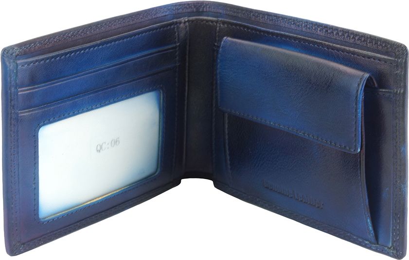 Δερμάτινο Πορτοφόλι Attilio Firenze Leather 53824 Σκουρο Μπλε
