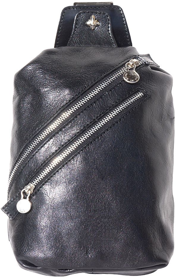 Δερματινο Τσαντακι Μεσης Firenze Leather 6561 Μαύρο