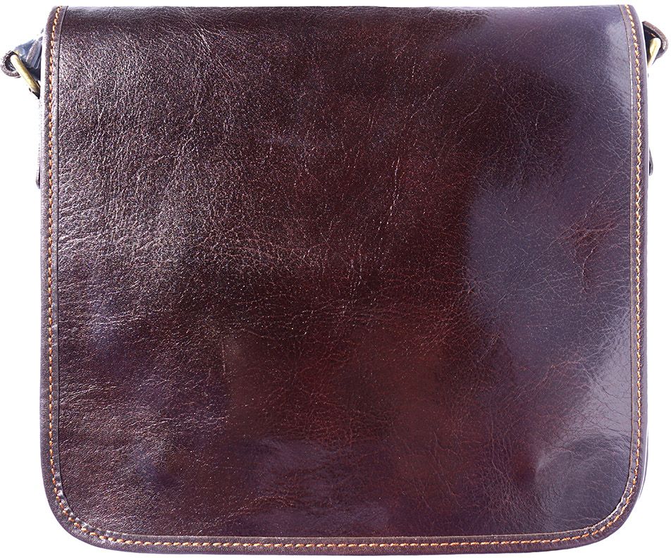 Firenze Leather Δερμάτινη Τσάντα Ωμου Christopher Firenze Leather 6551 Σκουρο Καφε