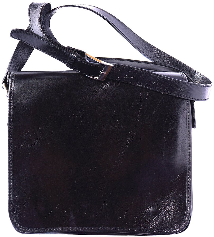 Firenze Leather Δερμάτινη Τσάντα Ωμου Christopher Firenze Leather 6551 Μαύρο