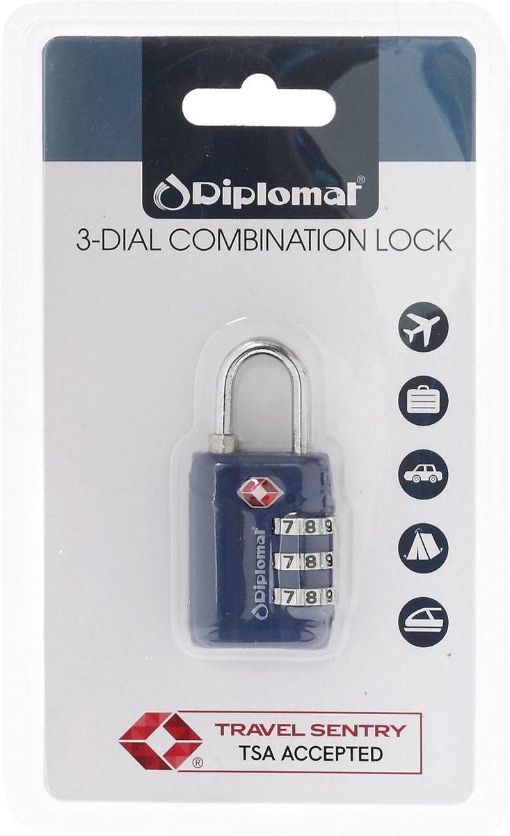 Κλειδαριά με 3ψήφιο Συνδυασμό Diplomat ACLOCK3 Μπλε φωτογραφία