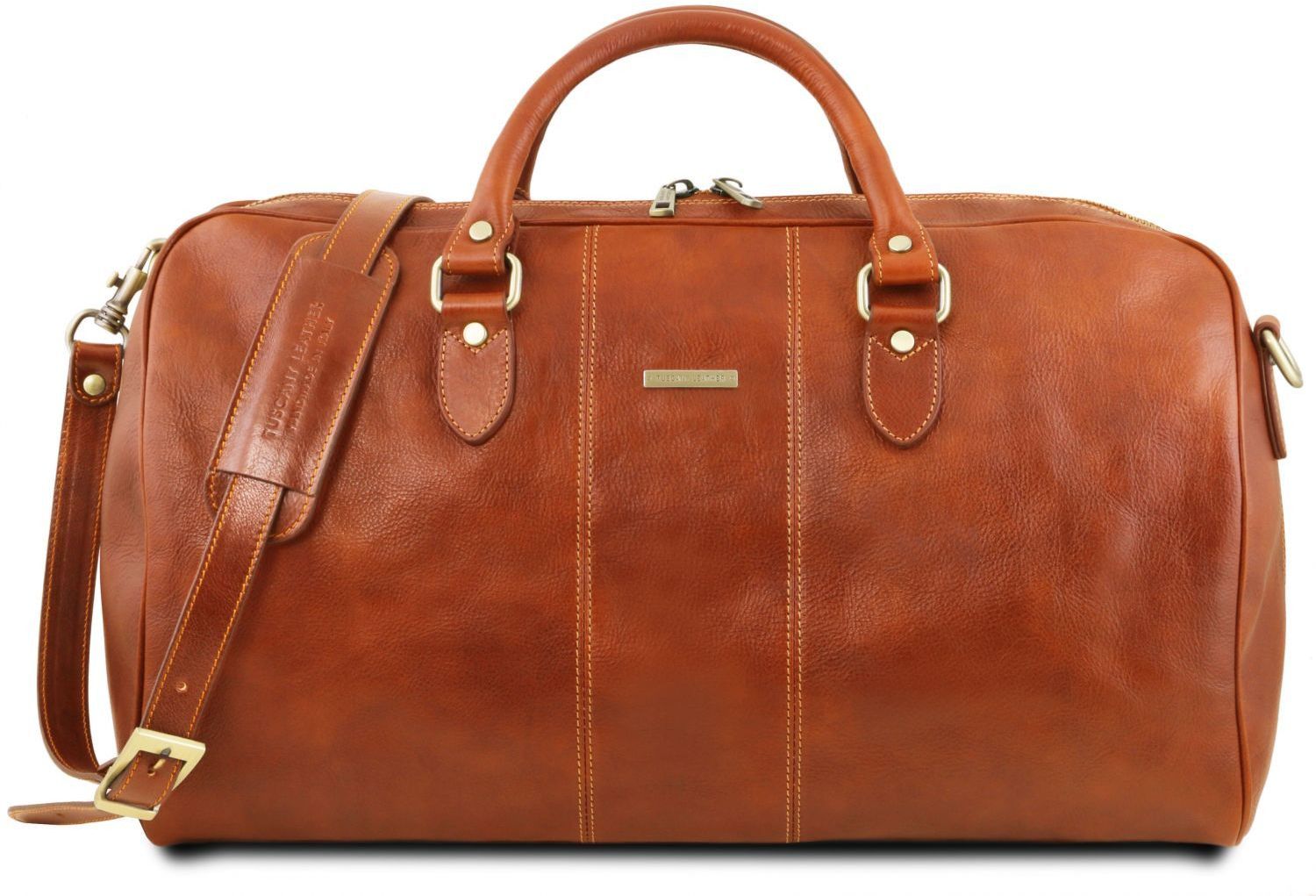 Σάκος ταξιδίου δερμάτινος – Lisbona TL141657 Μελί Tuscany Leather