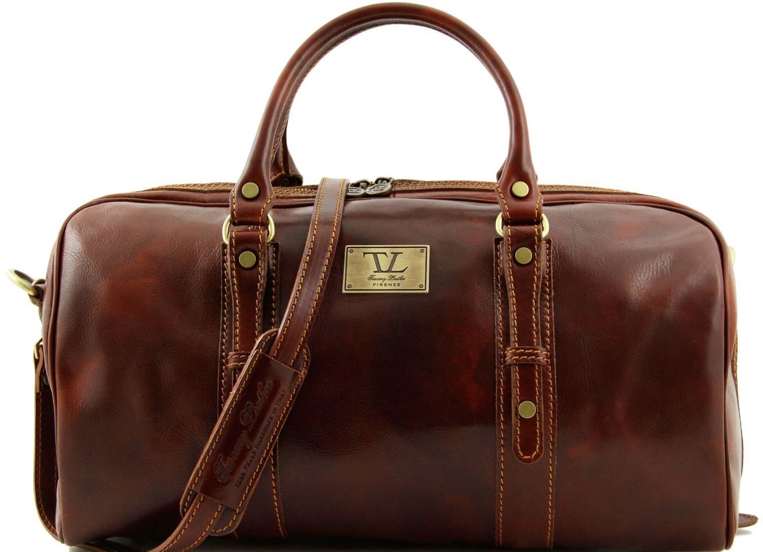 Σάκος Ταξιδίου Δερμάτινος Francoforte S Καφέ Tuscany Leather