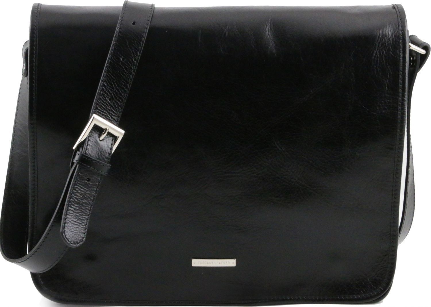 Εικόνα από Ανδρική Τσάντα Δερμάτινη Messenger TL141254 Μαύρο Tuscany Leather