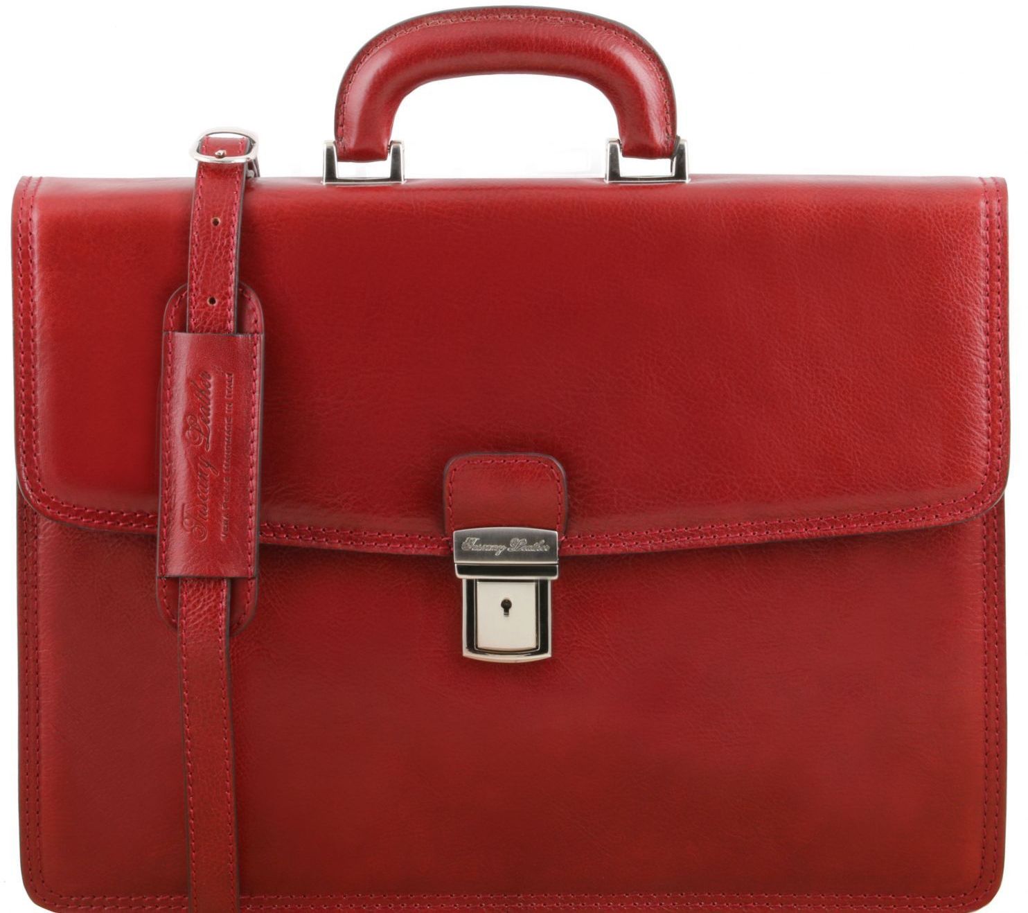 Ανδρική Επαγγελματική Τσάντα Δερμάτινη Amalfi Κόκκινο Tuscany Leather