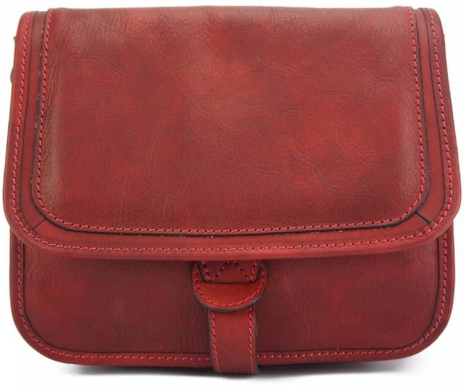Δερμάτινη Τσάντα Ώμου Marilena GM Firenze Leather 7553 Σκούρο Κόκκινο
