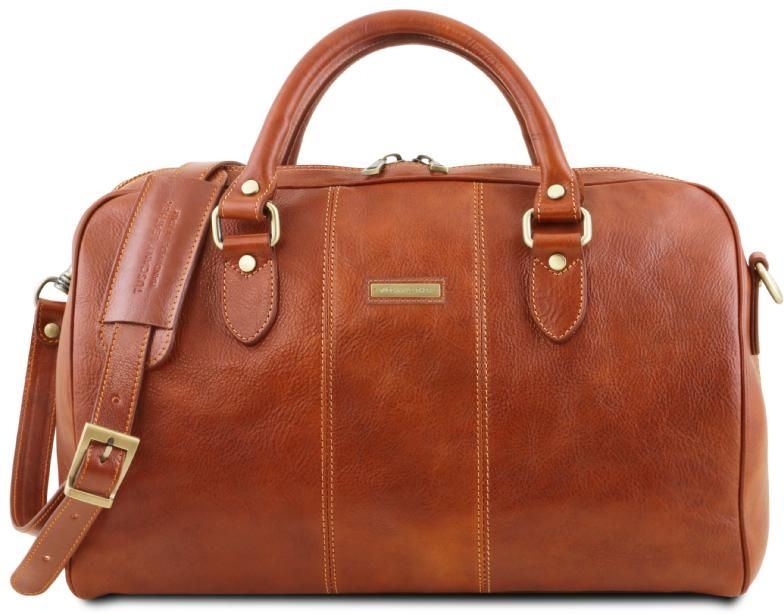 Σάκος ταξιδίου δερμάτινος Lisbona Small size Tuscany Leather TL141658 Μελί