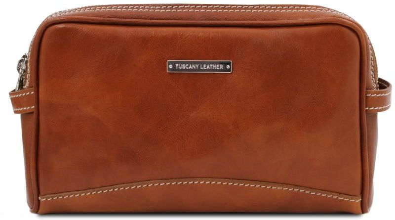Θήκη Τσαντάκι Καλλυντικών Δερμάτινο Igor Tuscany Leather TL140850 Μελί