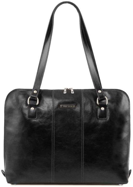 Tuscany Leather Γυναικεία Επαγγελματική Τσάντα Δερμάτινη Ravenna 15.6 ίντσες Tuscany Leather TL141795 Μαύρο