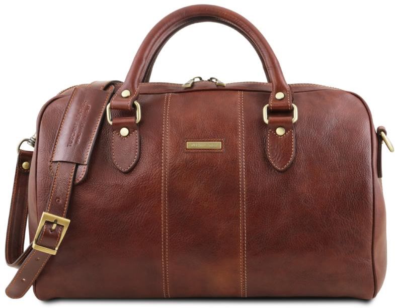 Σάκος ταξιδίου δερμάτινος Lisbona Small size Tuscany Leather TL141658 Καφέ