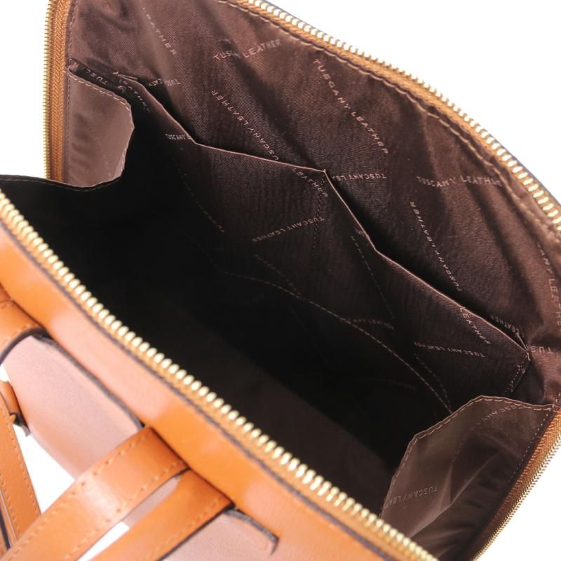 Τσάντα Πλάτης Δερμάτινη TL Bag Tuscany Leather TL141631 Κονιάκ φωτογραφία