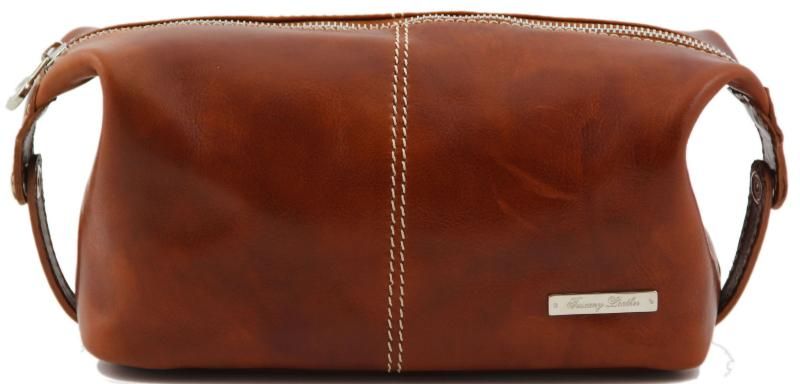 Θήκη Τσαντάκι Καλλυντικών Δερμάτινο Roxy Tuscany Leather TL140349 Μελί