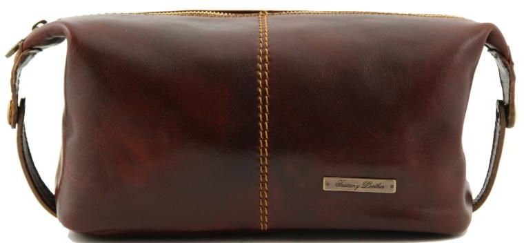 Θήκη Τσαντάκι Καλλυντικών Δερμάτινο Roxy Tuscany Leather TL140349 Καφέ