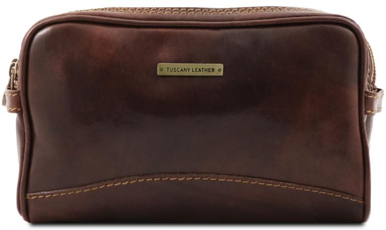 Θήκη Τσαντάκι Καλλυντικών Δερμάτινο Igor Tuscany Leather TL140850 Καφέ σκούρο