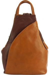 Δερμάτινη Τσάντα Πλάτης Antonella Firenze Leather 2065 Μπεζ/Καφε