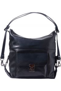 Δερμάτινη Τσάντα Ωμου Barbara Firenze Leather 6563 Μαύρο