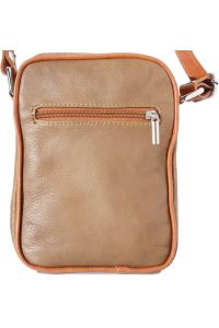 Ανδρικο Δερματινο Τσαντακι Ωμου Firenze Leather B032 Σκουρο /Μπεζ