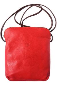 Δερματινο Τσαντακι Ωμου Mia Gm Firenze Leather 8610 Κόκκινο/Καφε