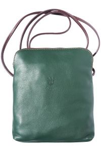 Δερματινο Τσαντακι Ωμου Mia Gm Firenze Leather 8610 Σκουρο Πρασινο/Καφε