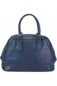 Δερμάτινη Τσάντα Χειρός Zaira Firenze Leather 68153 Σκουρο Μπλε