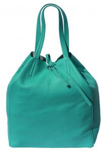 Δερματινη Τσαντα Ωμου Babila Firenze Leather 9121 Τυρκουαζ