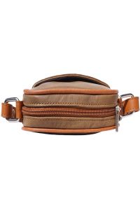 Ανδρικο Δερματινο Τσαντακι Ωμου Firenze Leather B032 Σκουρο /Μπεζ