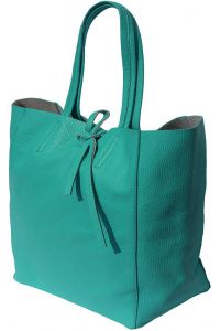 Δερματινη Τσαντα Ωμου Babila Firenze Leather 9121 Τυρκουαζ