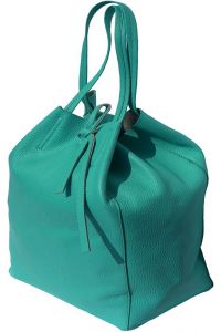 Δερματινη Τσαντα Ωμου Babila Firenze Leather 9121 Τυρκουαζ