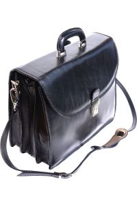 Δερμάτινος Χαρτοφύλακας 3 Θέσεων Firenze Leather 7617 Μαύρο