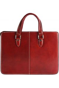 Γυναικειος Χαρτοφύλακας Δερμάτινος Rolando Firenze Leather 7629 Κόκκινο