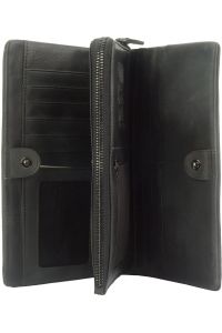 Γυναικειο Δερματινο Πορτοφολι Boris Firenze Leather 53514 Μαύρο