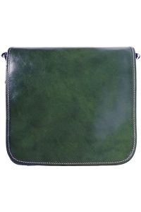 Δερμάτινη Τσάντα Ωμου Christopher Firenze Leather 6551 Σκουρο Πρασινο