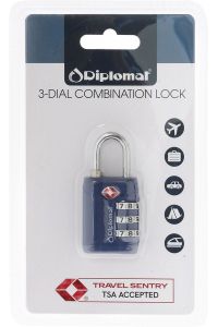 Κλειδαριά με 3ψήφιο Συνδυασμό Diplomat ACLOCK3 Μπλε