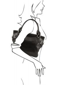Γυναικεία Τσάντα Δερμάτινη Ilenia Μαύρο Tuscany Leather