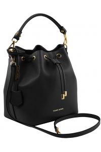 Γυναικεία Τσάντα Δερμάτινη Vittoria Μαύρο Tuscany Leather