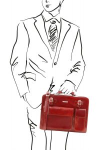 Επαγγελματική Τσάντα Δερμάτινη Venezia Κόκκινο Tuscany Leather