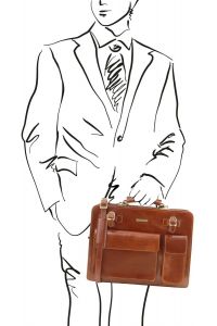 Επαγγελματική Τσάντα Δερμάτινη Venezia Μελί Tuscany Leather