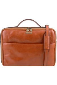 Τσάντα Laptop Δερμάτινη Vicenza Μελί Tuscany Leather
