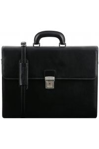 Επαγγελματική Τσάντα Δερμάτινη Parma Μαύρο Tuscany Leather