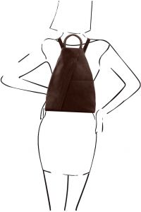 Γυναικείο Τσαντάκι Δερμάτινο Shanghai TL140963 Καφέ Σκούρο Tuscany Leather