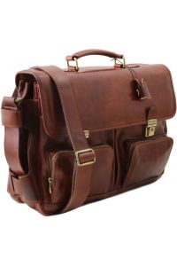 Επαγγελματική Τσάντα Δερμάτινη Ventimiglia με Smart Connect™ Μαύρο Tuscany Leather