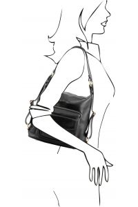 Γυναικεία Τσάντα Δερμάτινη Ώμου / Πλάτης TL141535 Μαύρο Tuscany Leather