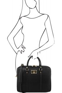 Τσάντα Laptop Δερμάτινη Prato TL141626 Μαύρο Tuscany Leather