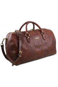 Σάκος ταξιδίου δερμάτινος - Lisbona TL141657 Καφέ Tuscany Leather
