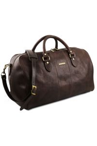 Σάκος ταξιδίου δερμάτινος - Lisbona TL141657 Καφέ σκούρο Tuscany Leather